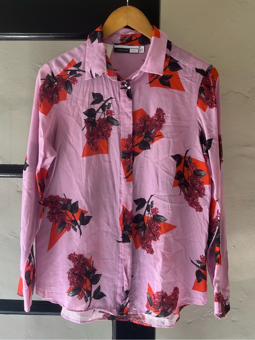Beautiful Sportmax Code Pure Silk Floral Abstract Print Button Up